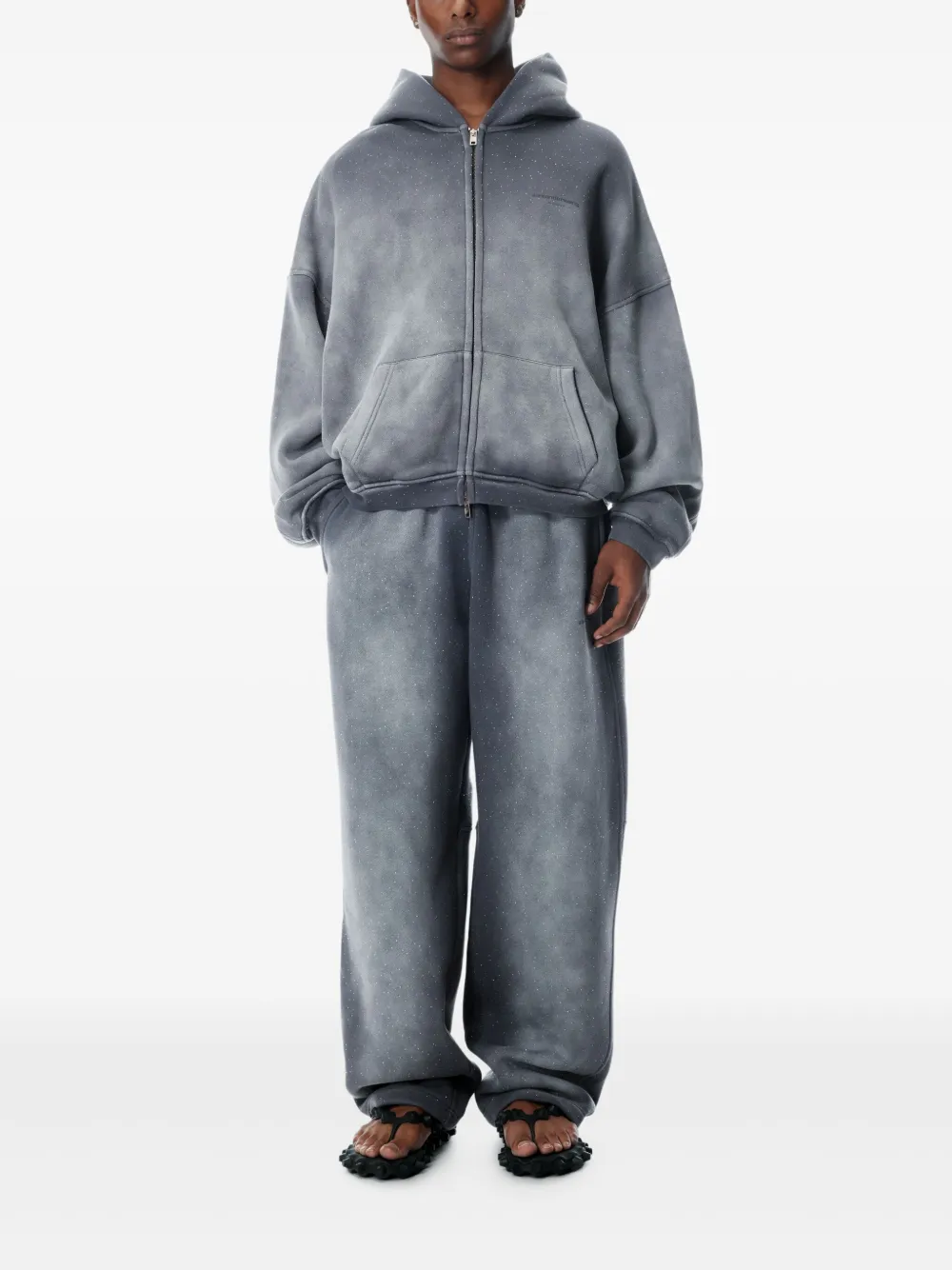 Alexander Wang Hoodie met geborduurd logo - Grijs