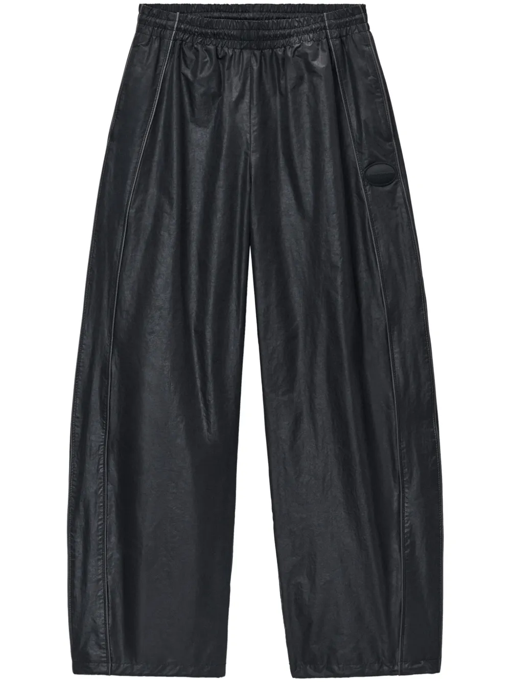 faux-leather track pants