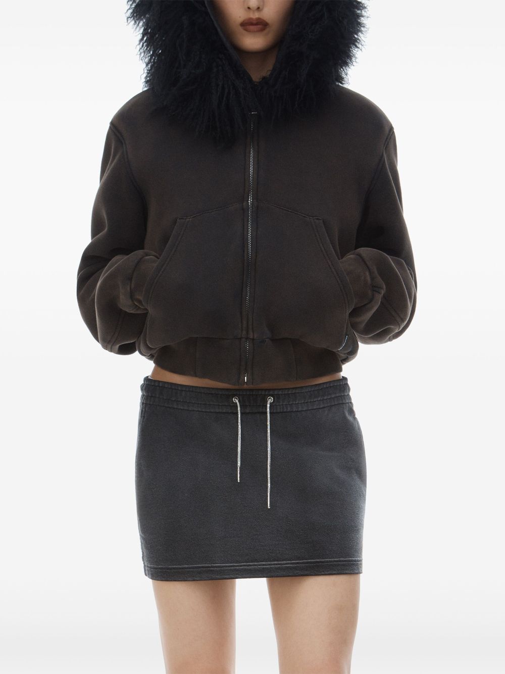 Alexander Wang drawstring-waist mini skirt - Grijs