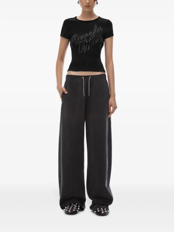 Alexander Wang logo-studded T-shirt | Black | FARFETCH
