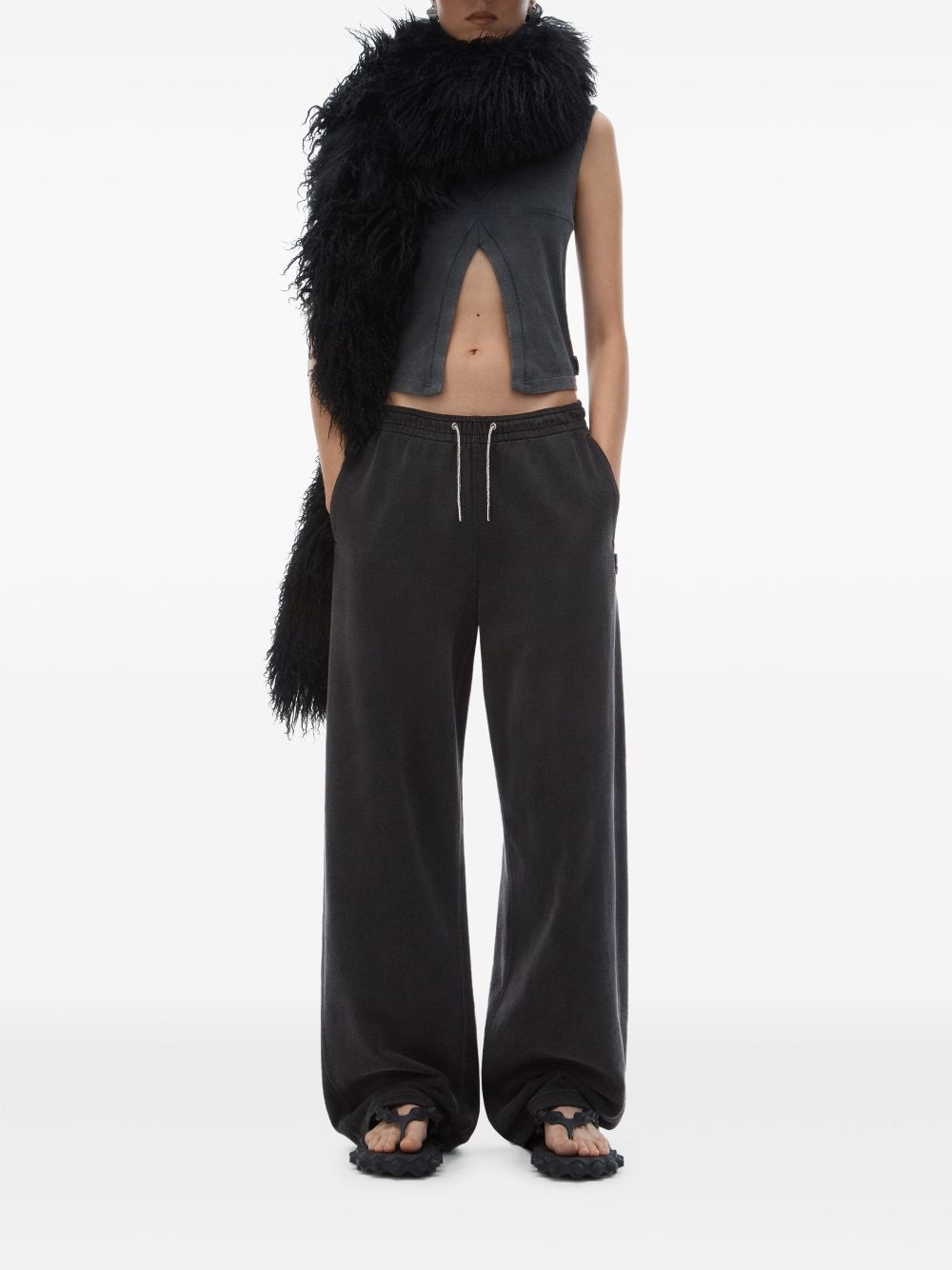 Alexander Wang rhinestone drawcord track pants - Grijs