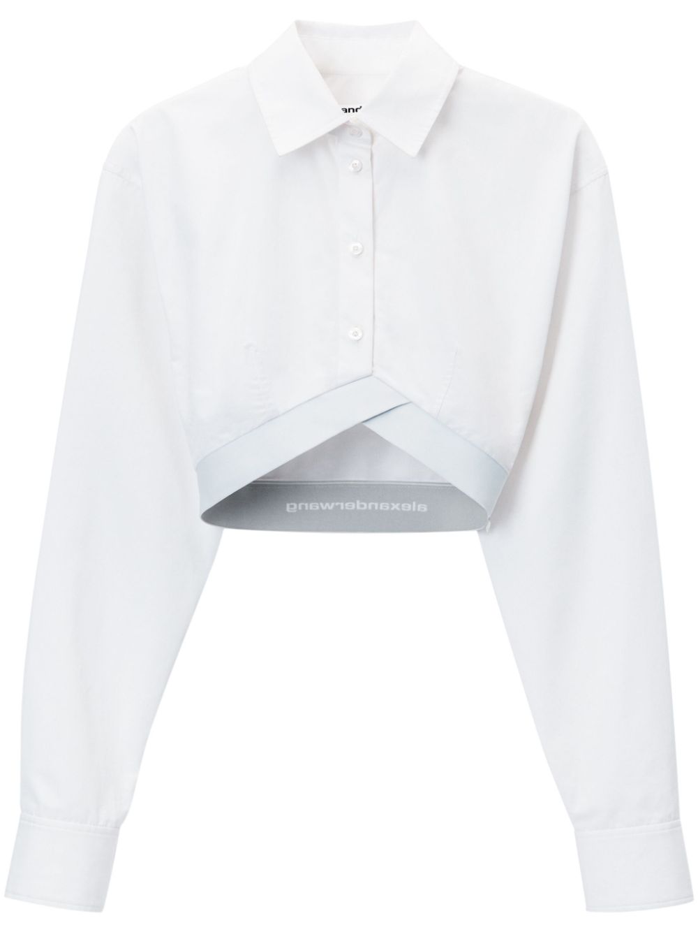 logo-band cropped shirt