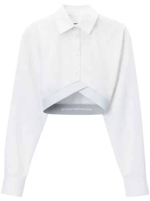 Alexander Wang logo-band cropped shirt 