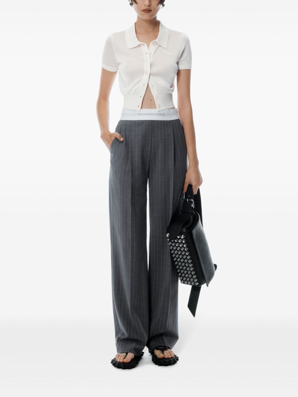 Alexander Wang high-waisted pleated trousers - Grijs