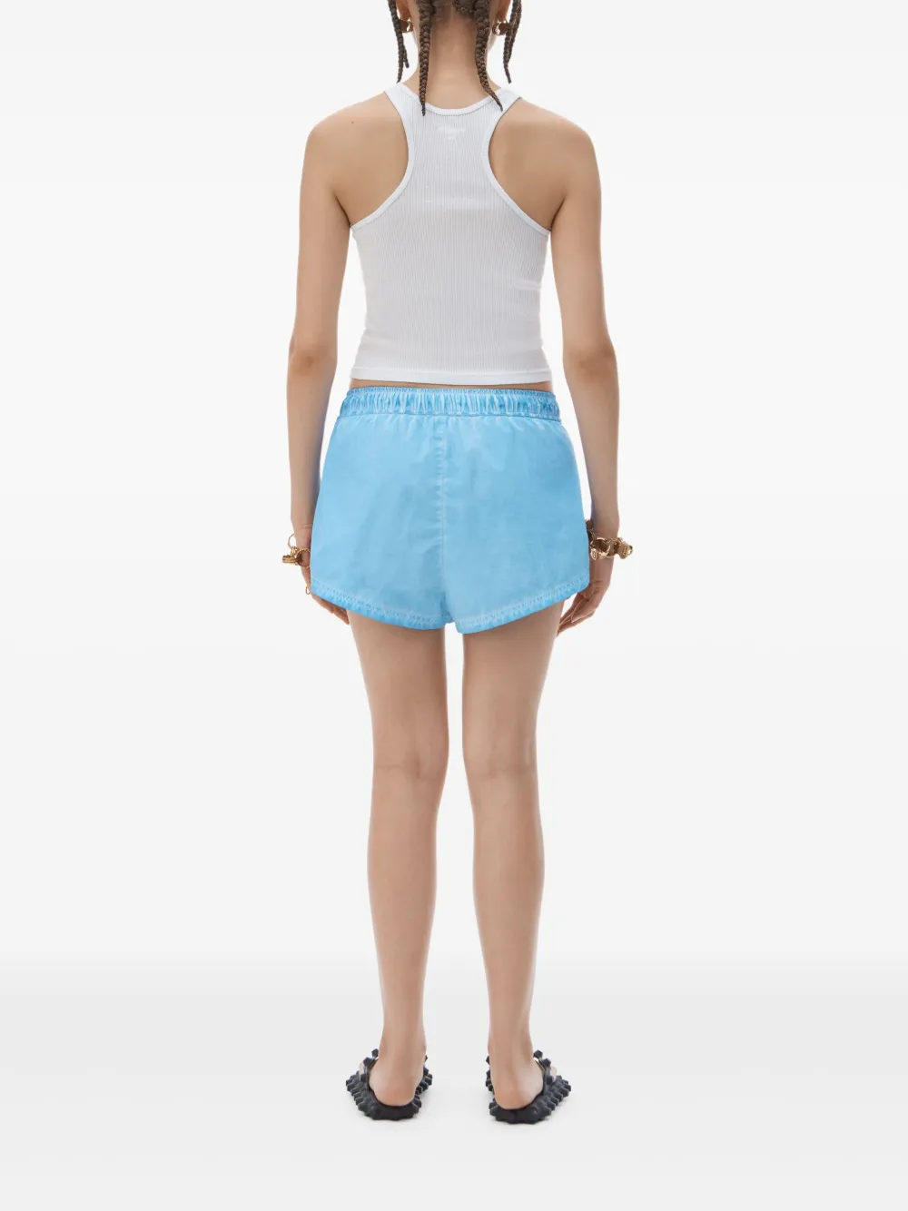 Alexander Wang Ruched Track Short In Blue