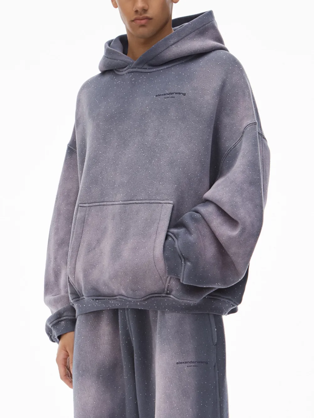 Alexander Wang Hoodie verfraaid met stras Paars