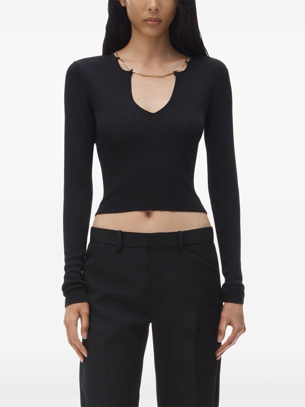 Alexander Wang logo-plaque knitted top Women