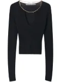 Alexander Wang logo-plaque knitted top - Black