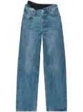 Alexander Wang asymmetrical waistband lace jeans - Blue