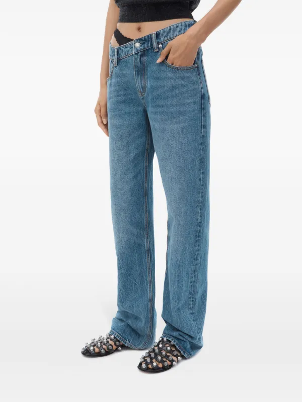 Alexander Wang Asymmetrical Waistband Lace Jeans | Blue
