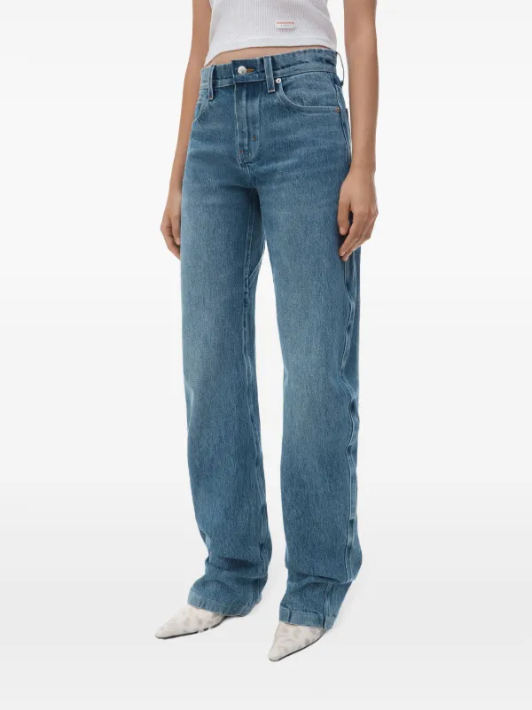 Alexander Wang low-rise Cotton Jeans | Blue | FARFETCH BH