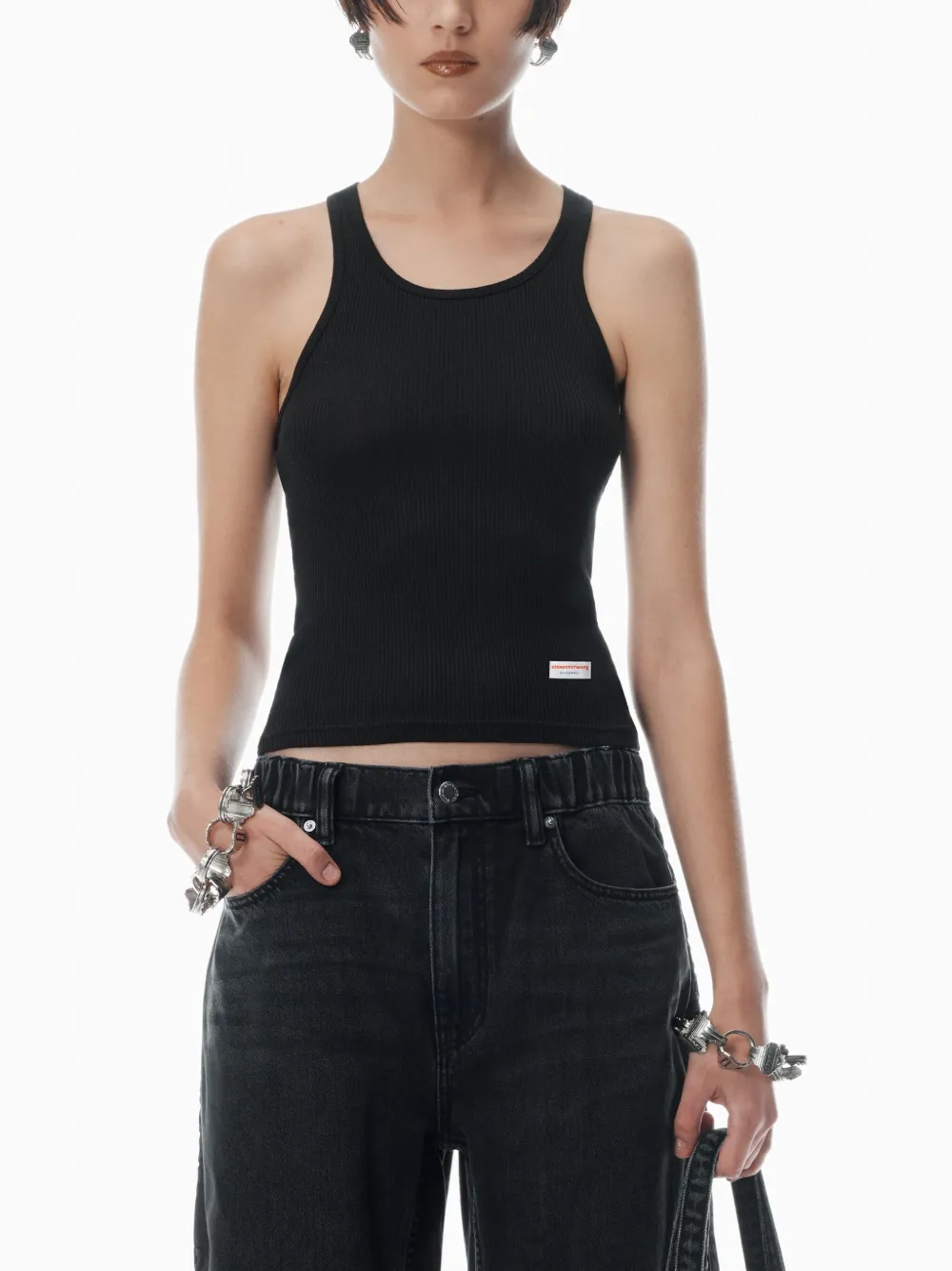 Alexander Wang Jeans met wijde pijpen Zwart