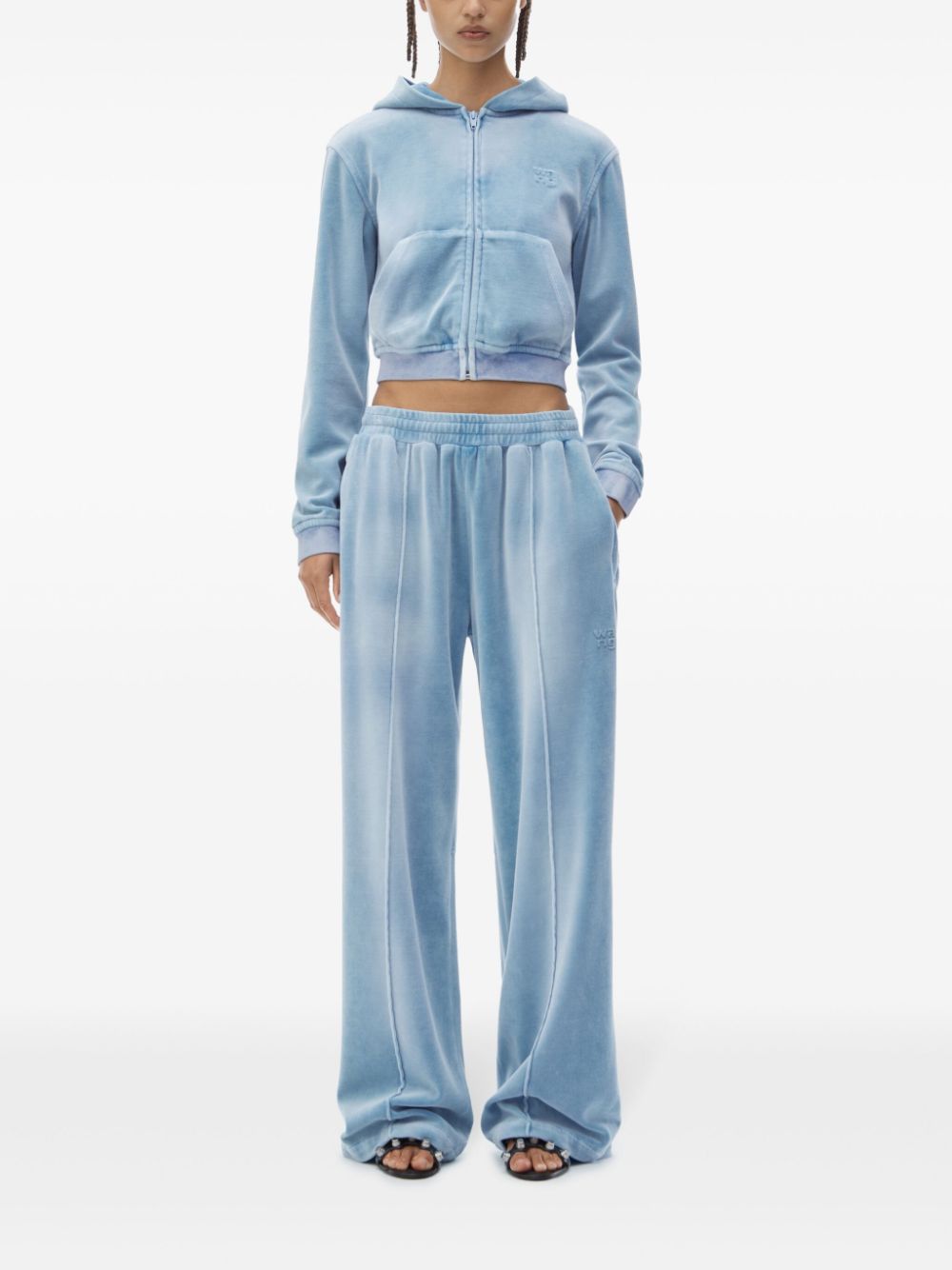 Alexander Wang velvet track pants - Blauw