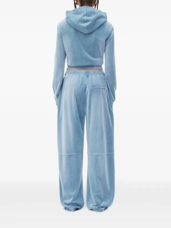 Alexander Wang Velvet Track Pants | Blue | FARFETCH JO