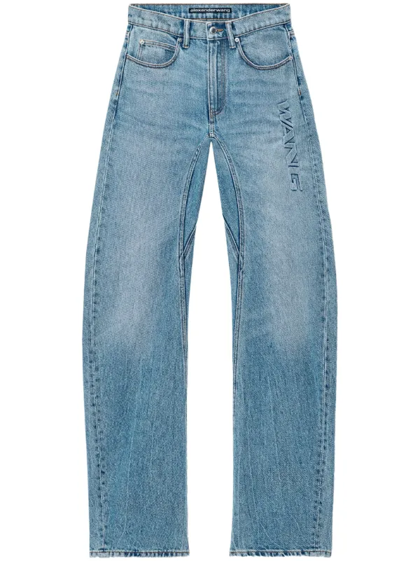 超安い品質 Alexander Wang ロゴエンボス ジーンズ | ブルー | FARFETCH JP パンツ
