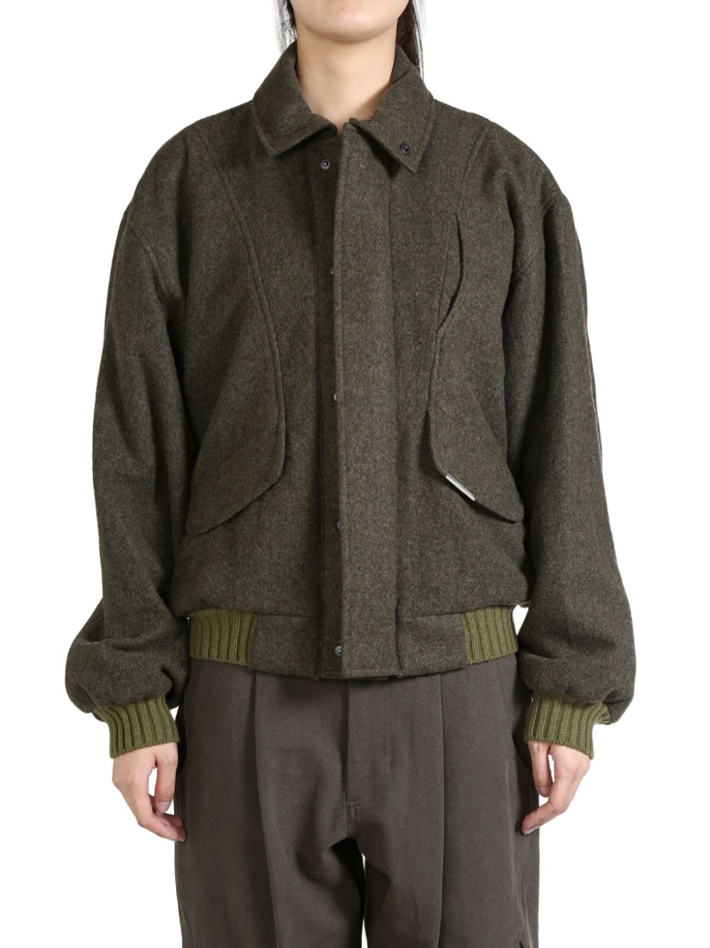 Hyein Seo felted bomber jacket - Green