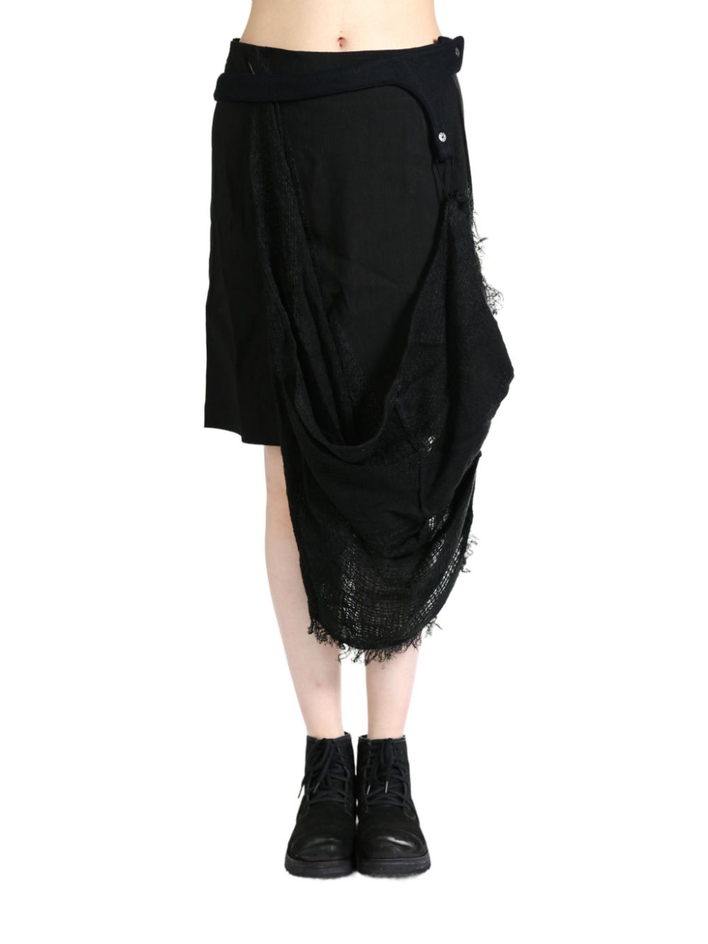 Hyein Seo Fringed midi skirt - Black