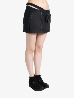 【関税込み】HYEIN SEO ベージュ シンチ ラップ ミニスカート hyein-seo-gray-dyed-waist-bag-