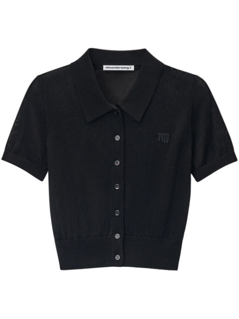 Affordable Alexander Wang logo-embroidered polo cardigan Women