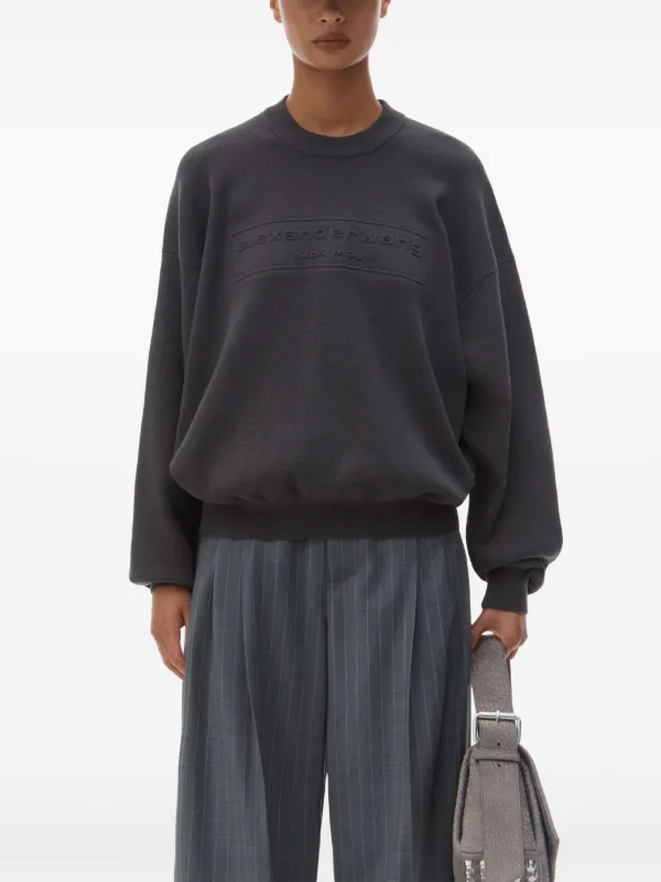 Alexander Wang logo-embossed Sweater | Grey | FARFETCH
