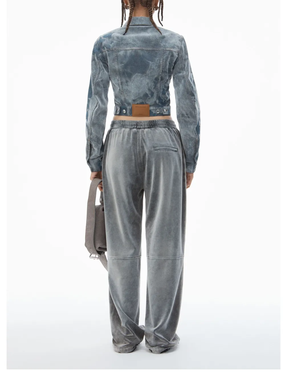 Alexander Wang Truckerjack met wolkenprint Blauw