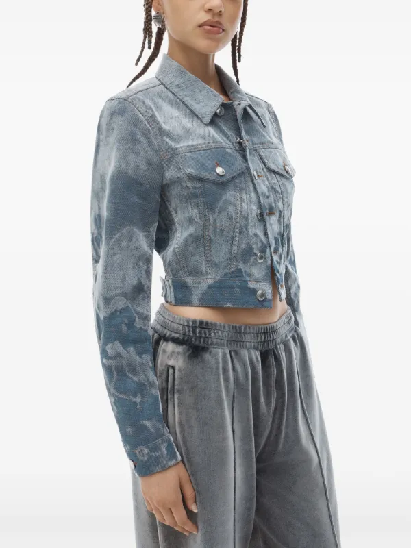 斬新なデザイン【alexanderwang】トラッカージャケット Alexander Wang プリント トラッカージャケット | ブルー