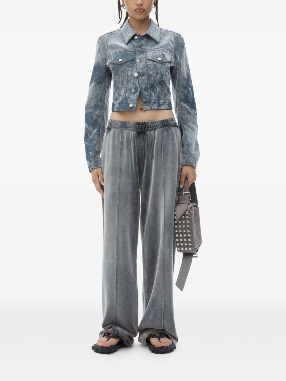 Alexander Wang cloud-print trucker jacket - Blauw