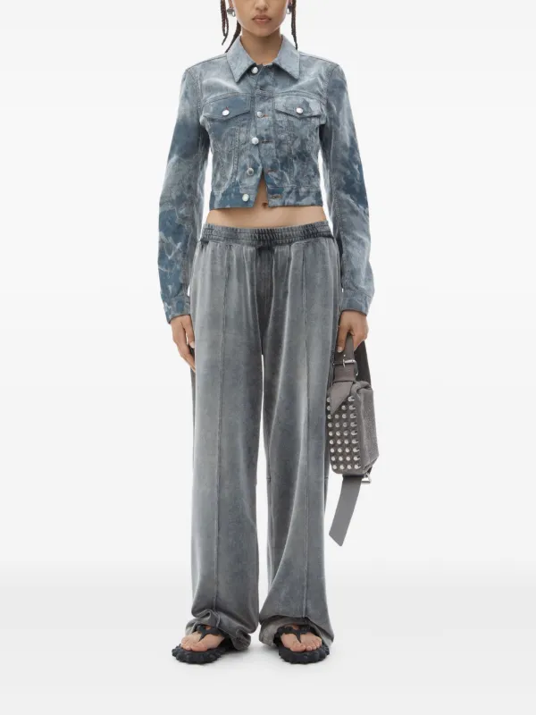 斬新なデザイン【alexanderwang】トラッカージャケット Alexander Wang プリント トラッカージャケット | ブルー