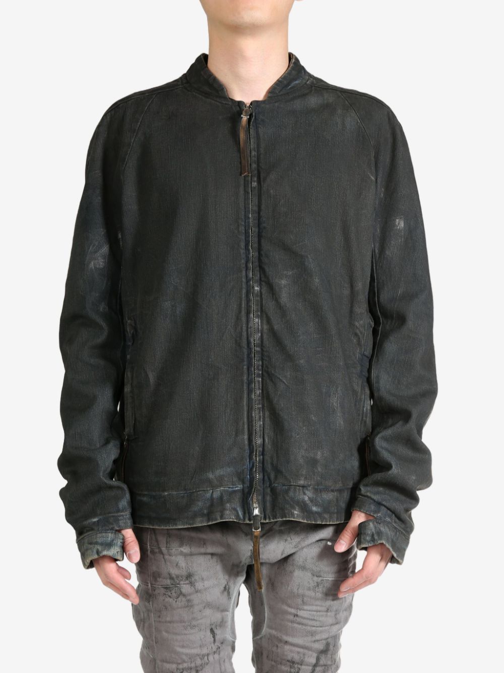 Shop Boris Bidjan Saberi Distressed Effect Jacket In Black