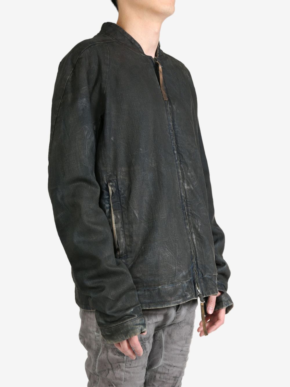 Shop Boris Bidjan Saberi Distressed Effect Jacket In Black