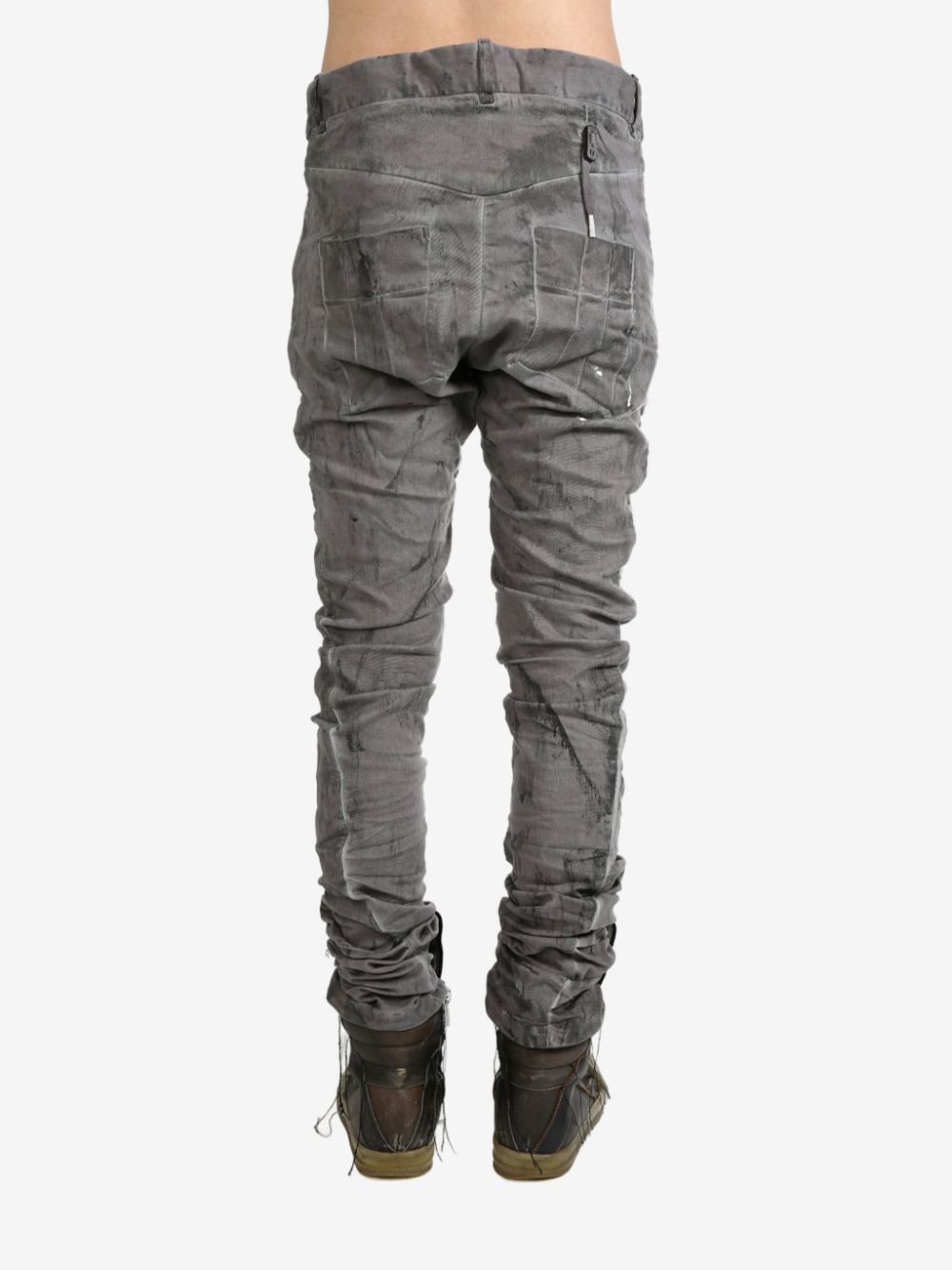 BORIS BIDJAN SABERI DISTRESS FINISH TROUSERS 