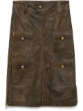 Vaquera leather skirt - Brown