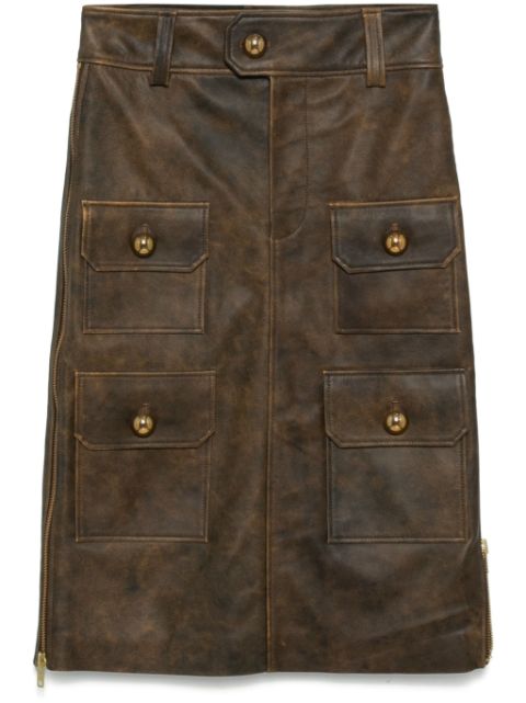 Vaquera leather skirt