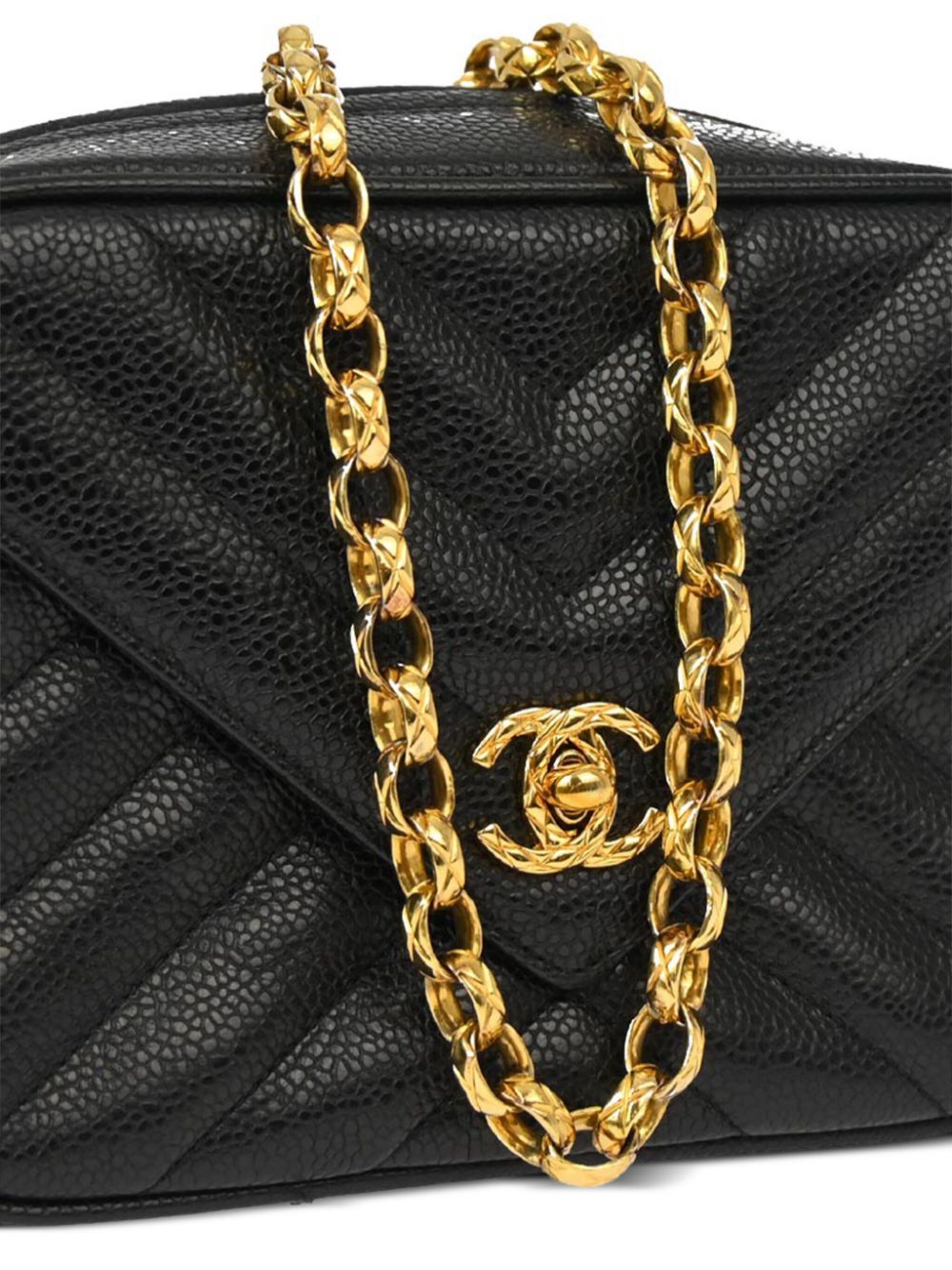 CHANEL 1992 chevron-quilted tassel-detailed camera bag Women