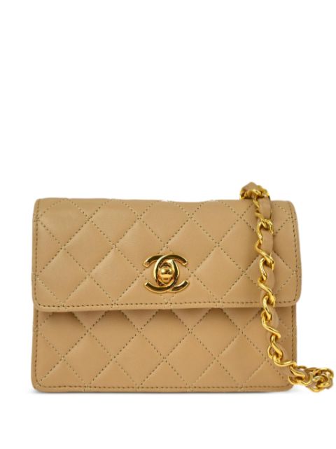 Affordable HOT SALE CHANEL 1990 small Classic Flap shoulder bag Women