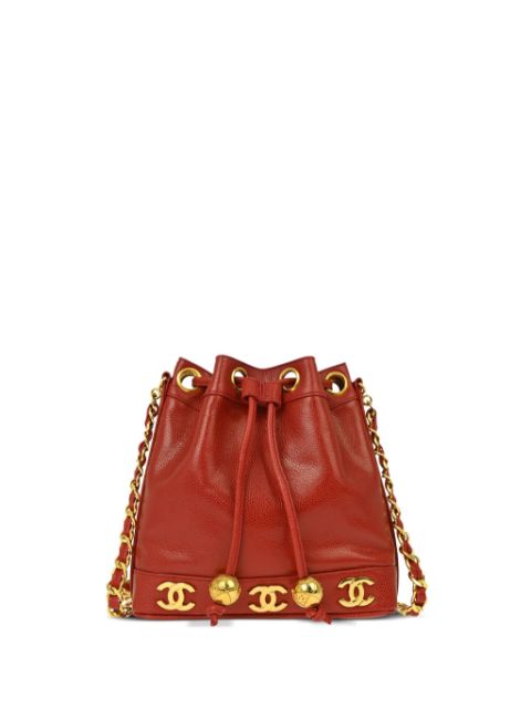 Affordable HOT SALE CHANEL 1995 Triple CC bucket bag Women