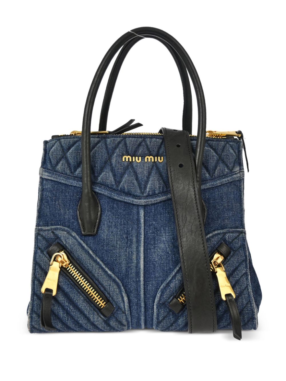 2010s quilted denim two-way handbag