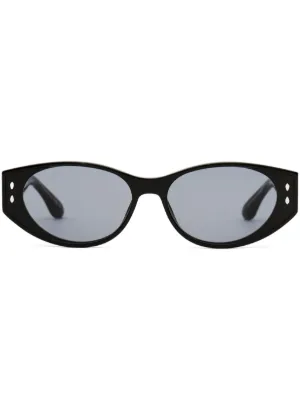 Moncler Eyewear Logo Round Sunglasses | Black | FARFETCH ZA
