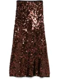 GANNI sequinned maxi skirt - Brown