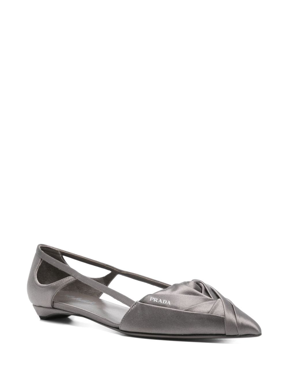 Prada cut out-detail ballet flats - Grijs