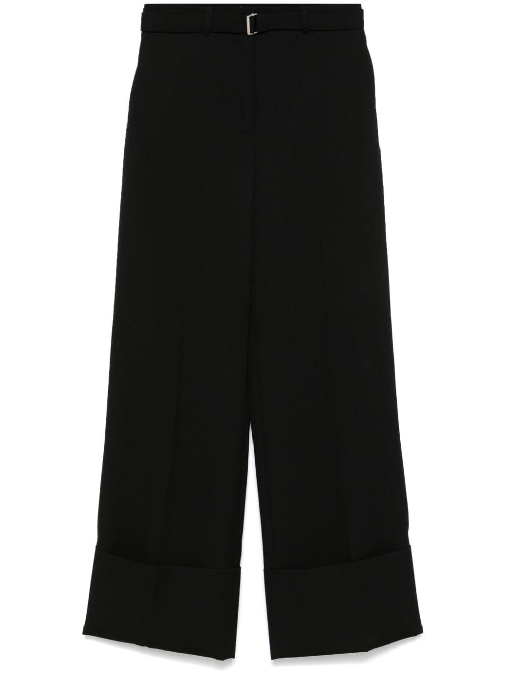 Shop Lanvin Wool Trousers In Black