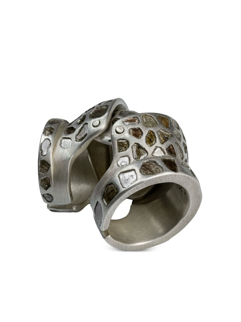 Shop Parts Of Four X Fangophilia Joint Bands Ring In Silver