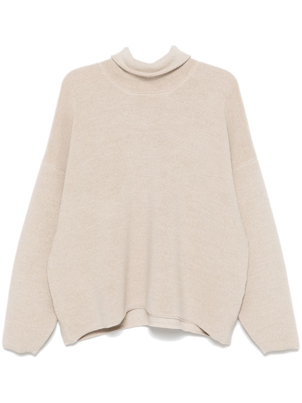 Fear Of God Ottoman Split High Neck Sweater In Brown