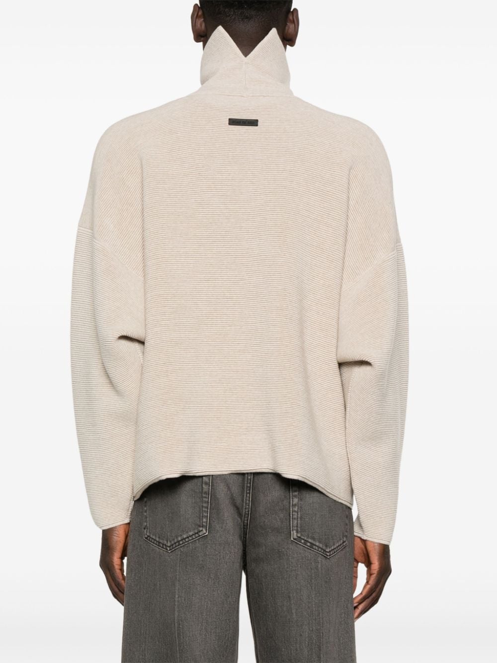 Shop Fear Of God Ottoman Split High Neck Sweater In Brown