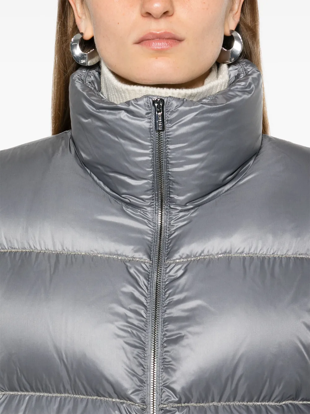 Shop Peserico Down Jacket In Grey