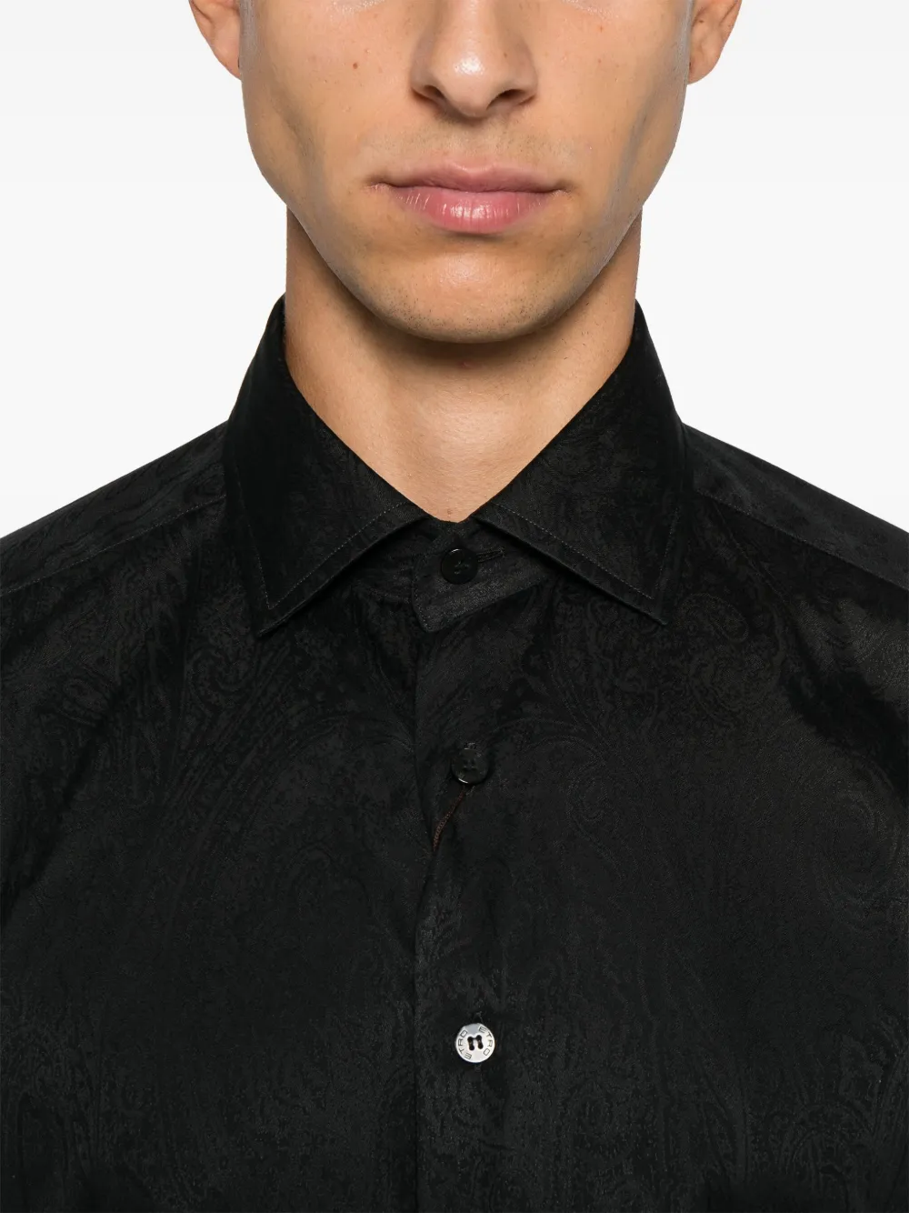 ETRO Overhemd met paisley-jacquard Zwart