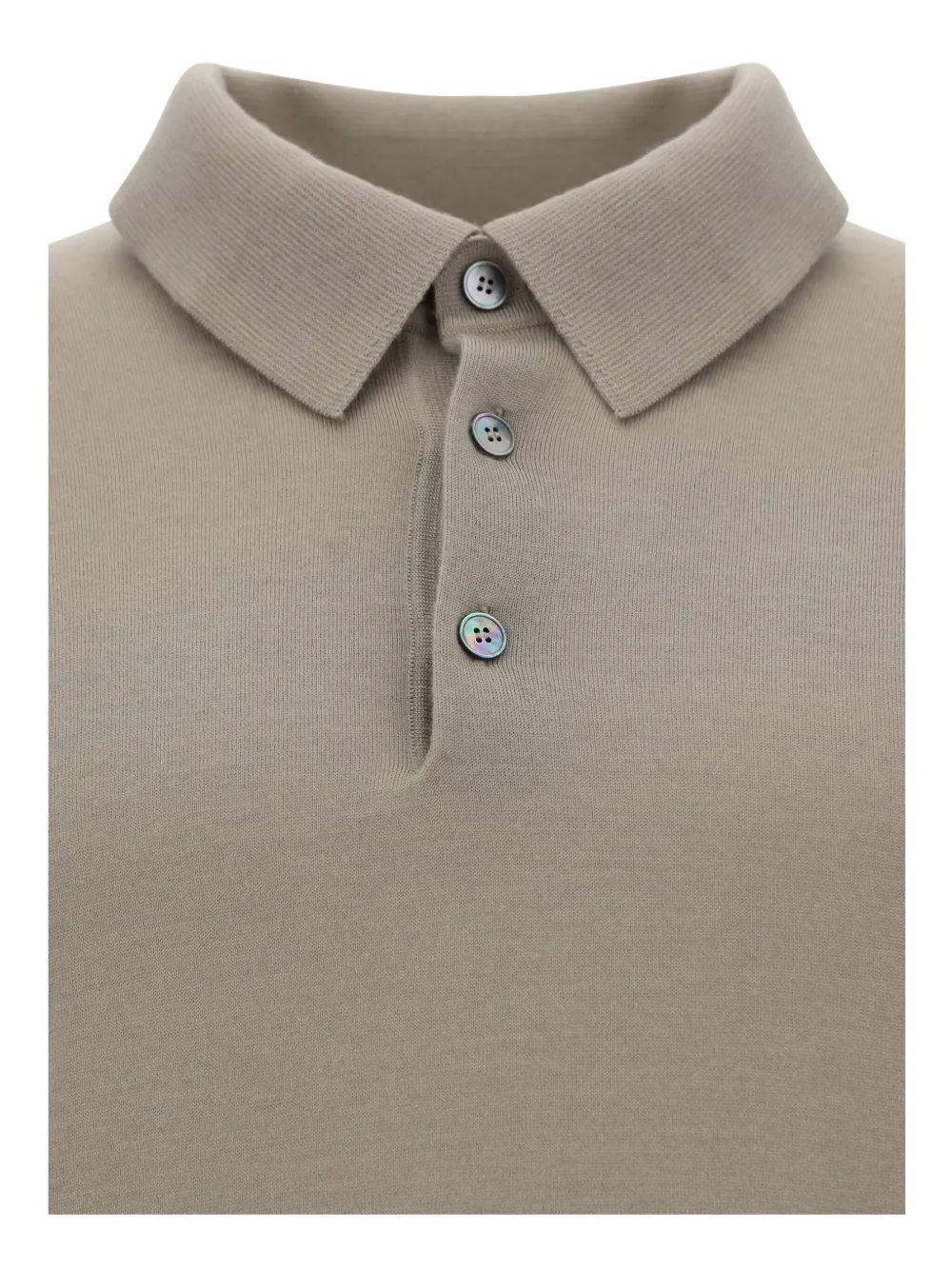 Shop Zegna Knitted Polo Shirt In Neutrals