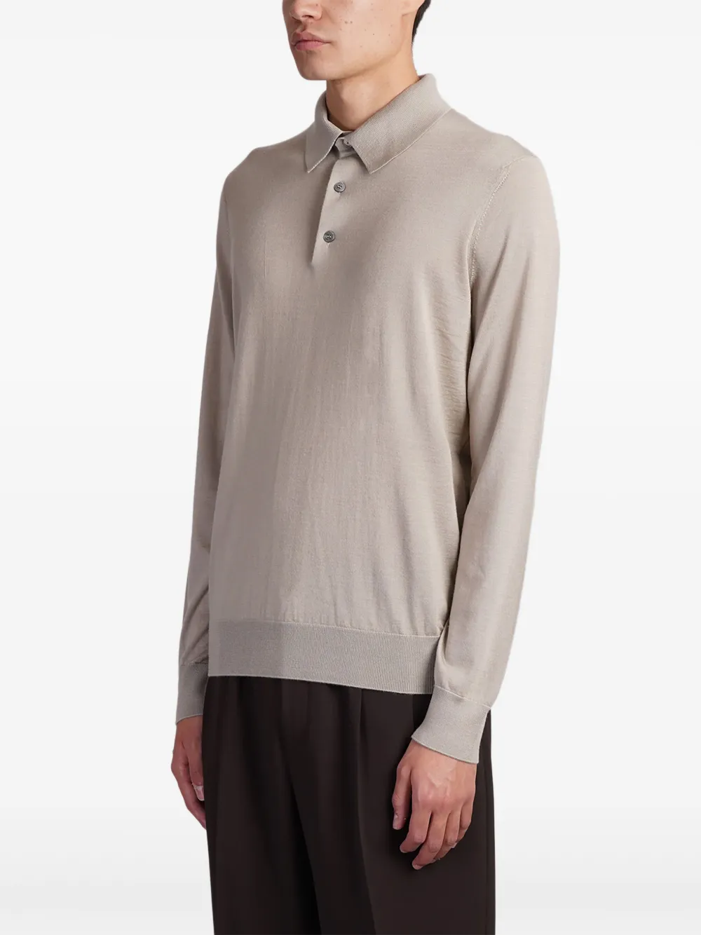 Zegna Gebreid poloshirt Beige