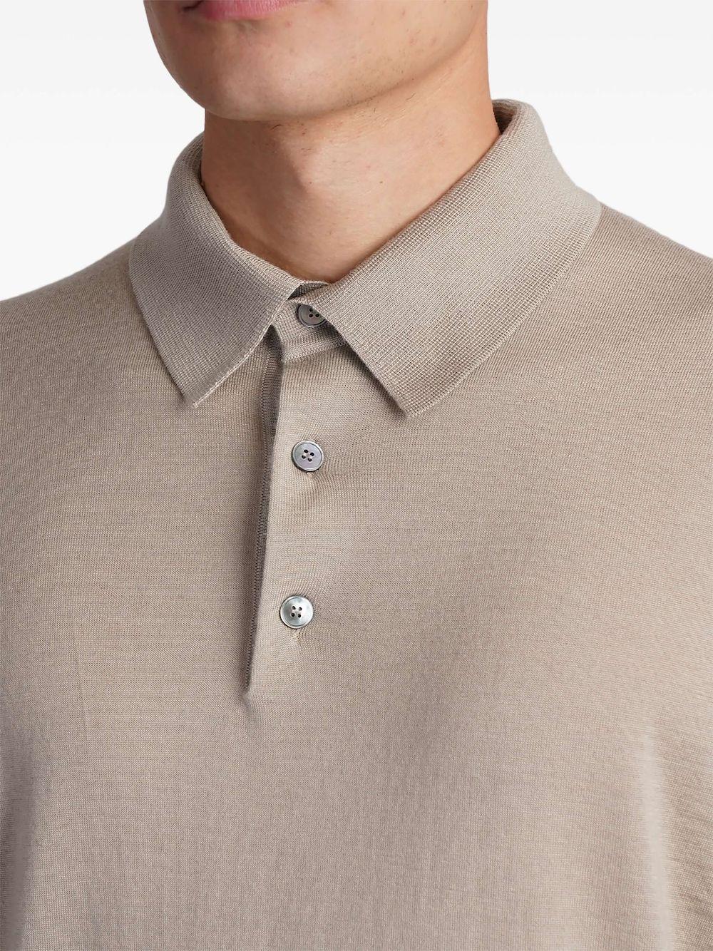 Zegna Gebreid poloshirt Beige