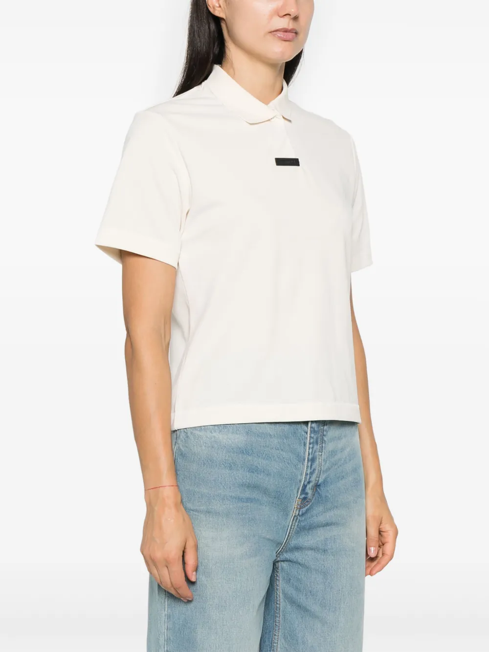 FEAR OF GOD ESSENTIALS Piqué cropped polotop Beige